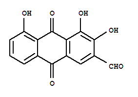 Molecular Structure of 160954-16-5 (2-Anthracenecarboxaldehyde,9,10-dihydro-3,4,5-trihydroxy-9,10-dioxo-)