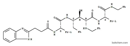 (2R,3R,4S)-4-{[(2S)-2-{[3-(1H-benzimidazol-2-yl)propanoyl]amino}-3-methylbutanoyl]amino}-2-(benzylamino)-N-[(2S)-1-(benzylamino)-3-methyl-1-oxobutan-2-yl]-3-hydroxy-5-phenylpentanamide (non-preferred name)