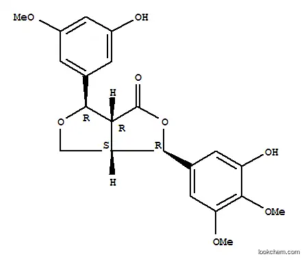 Molecular Structure of 161407-73-4 (1H,3H-Furo[3,4-c]furan-1-one,tetrahydro-3-(3-hydroxy-4,5-dimethoxyphenyl)-6-(3-hydroxy-5-methoxyphenyl)-,(3R,3aS,6R,6aR)-)