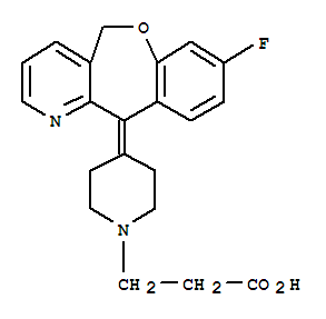 Molecular Structure of 161522-25-4 (1-Piperidinepropanoicacid, 4-(8-fluoro[1]benzoxepino[4,3-b]pyridin-11(5H)-ylidene)-)