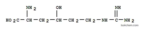 Molecular Structure of 1616-99-5 ((4R)-N~6~-(diaminomethylidene)-4-hydroxy-L-lysine)