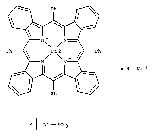 Molecular Structure of 161620-92-4 (Palladate(4-),[6,13,20,27-tetraphenyl-29H,31H-tetrabenzo[b,g,l,q]porphine-C,C,C,C-tetrasulfonato(6-)-kN29,kN30,kN31,kN32]-, tetrasodium (9CI))