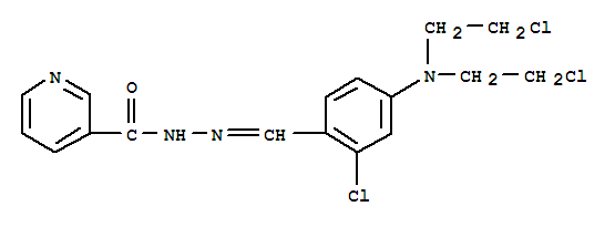 Molecular Structure of 16183-72-5 (3-Pyridinecarboxylicacid, 2-[[4-[bis(2-chloroethyl)amino]-2-chlorophenyl]methylene]hydrazide)