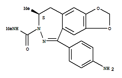 Molecular Structure of 161832-69-5 (7H-1,3-Dioxolo[4,5-h][2,3]benzodiazepine-7-carboxamide,5-(4-aminophenyl)-8,9-dihydro-N,8-dimethyl-, (8S)-)