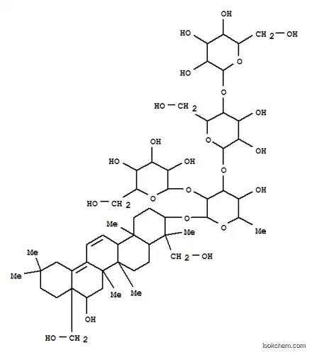 Molecular Structure of 161842-83-7 (b-D-Galactopyranoside, (3b,4a,16b)-16,23,28-trihydroxyoleana-11,13(18)-dien-3-yl O-b-D-glucopyranosyl-(1®2)-O-[O-b-D-glucopyranosyl-(1®4)-b-D-glucopyranosyl-(1®3)]-6-deoxy- (9CI))