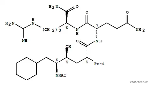Molecular Structure of 161897-65-0 (N~2~-[(4S,5S)-5-(acetylamino)-6-cyclohexyl-4-hydroxy-2-(propan-2-yl)hexanoyl]-L-glutaminyl-N~5~-(diaminomethylidene)-L-ornithinamide)