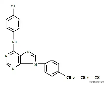 Molecular Structure of 16208-00-7 (2-(4-{6-[(4-chlorophenyl)amino]-9H-purin-9-yl}phenyl)ethanol)