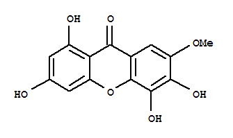 Molecular Structure of 162616-78-6 (9H-Xanthen-9-one,1,3,5,6-tetrahydroxy-7-methoxy-)