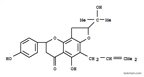 4H-Furo[2,3-h]-1-benzopyran-4-one,2,3,8,9-tetrahydro-5-hydroxy-8-(1-hydroxy-1-methylethyl)-2-(4-hydroxyphenyl)-6-(3-methyl-2-butenyl)-(9CI)