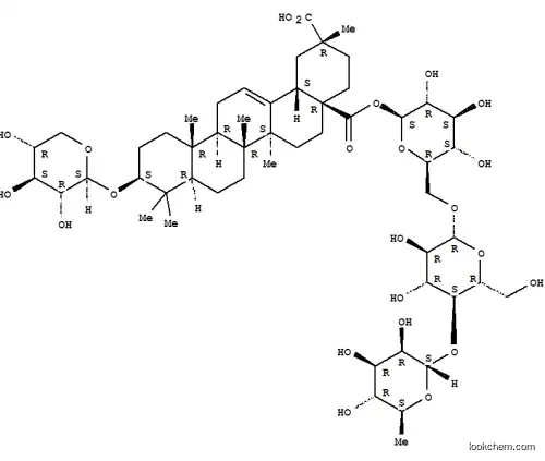 Molecular Structure of 162811-51-0 (Olean-12-ene-28,29-dioicacid, 3-(b-D-xylopyranosyloxy)-,28-(O-6-deoxy-a-L-mannopyranosyl-(1&reg;4)-O-b-D-glucopyranosyl-(1&reg;6)-b-D-glucopyranosyl) ester, (3b,20a)- (9CI))