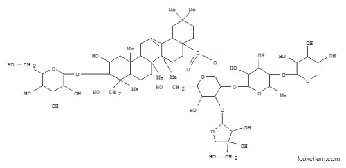 Molecular Structure of 162857-64-9 (Olean-12-en-28-oicacid, 3-(b-D-glucopyranosyloxy)-2,23-dihydroxy-,O-D-apio-b-D-furanosyl-(1®3)-O-[O-b-D-xylopyranosyl-(1®4)-6-deoxy-a-L-mannopyranosyl-(1®2)]-b-D-glucopyranosyl ester, (2b,3b,4a)- (9CI))