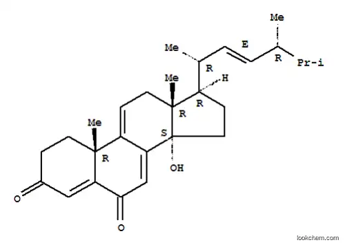 Molecular Structure of 162857-85-4 (Ergosta-4,7,9(11),22-tetraene-3,6-dione,14-hydroxy-, (22E)- (9CI))