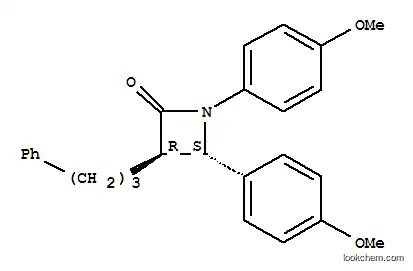 Molecular Structure of 162992-79-2 (2-Azetidinone,1,4-bis(4-methoxyphenyl)-3-(3-phenylpropyl)-, (3R,4S)-rel-)