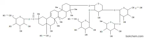 Molecular Structure of 163047-19-6 (Olean-12-en-29-oicacid, 3-[(O-6-deoxy-a-L-mannopyranosyl-(1&reg;2)-O-b-D-glucopyranosyl-(1&reg;4)-O-[b-D-glucopyranosyl-(1&reg;2)]-a-L-arabinopyranosyl)oxy]-16,28-dihydroxy-, b-D-glucopyranosyl ester, (3b,16a,20b)-)
