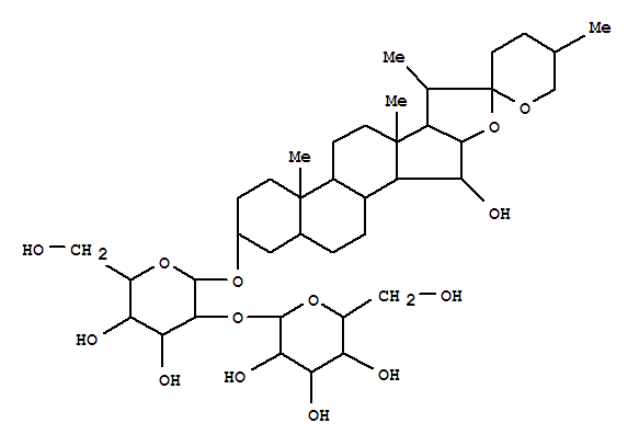 Molecular Structure of 163047-23-2 (b-D-Galactopyranoside, (3b,5b,15a,25S)-15-hydroxyspirostan-3-yl 2-O-b-D-glucopyranosyl- (9CI))