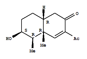 Molecular Structure of 163135-94-2 (2(1H)-Naphthalenone,3-acetyl-4a,5,6,7,8,8a-hexahydro-6-hydroxy-4a,5-dimethyl-, (4aR,5R,6S,8aR)-)