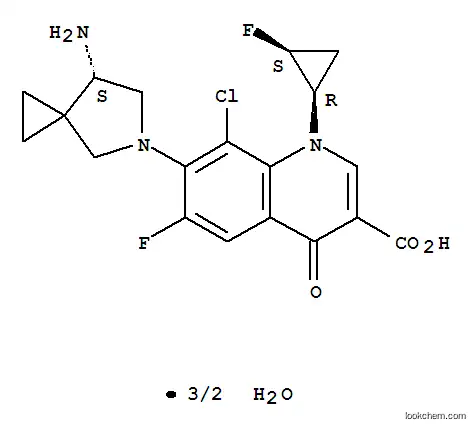 7-(7-Amino-5-azaspiro[2.4]heptan-5-yl)-8-chloro-6-fluoro-1-(2-fluorocyclopropyl)-4-oxo-1,4-dihydroquinoline-3-carboxylic acid--water (2/3)