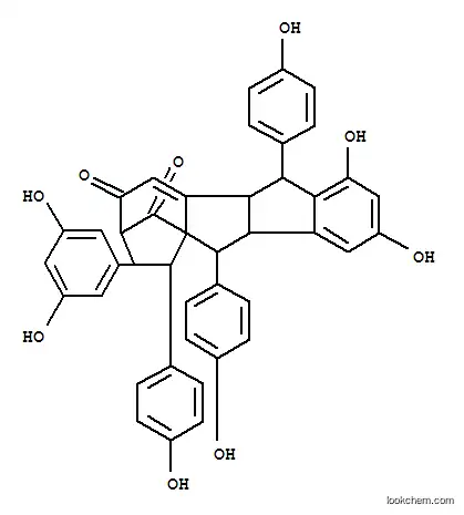 Molecular Structure of 163565-63-7 (5a,8-Methano-5aH-indeno[2,1-a]azulene-9,12(6H)-dione,7-(3,5-dihydroxyphenyl)-4b,5,7,8,10b,11-hexahydro-1,3-dihydroxy-5,6,11-tris(4-hydroxyphenyl)-,(4bR,5R,5aS,6S,7R,8S,10bR,11R)-rel-(+)- (9CI))