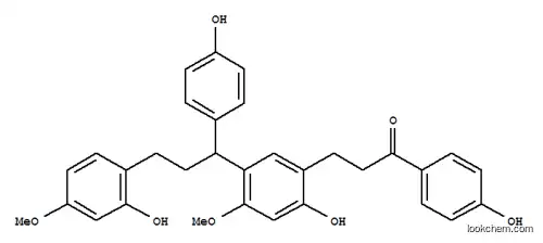 Molecular Structure of 163565-66-0 (1-Propanone,3-[2-hydroxy-5-[3-(2-hydroxy-4-methoxyphenyl)-1-(4-hydroxyphenyl)propyl]-4-methoxyphenyl]-1-(4-hydroxyphenyl)-)