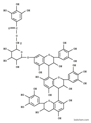 Molecular Structure of 163565-68-2 (b-D-Glucopyranoside,(2R,2'R,2''R,3R,3'R,3''R,4R,4'S)-3,3',3'',4,4',4''-hexahydro-3,3',3'',5,5',5'',7',7''-octahydroxy-2,2',2''-tris(3,4,5-trihydroxyphenyl)[4,8',4',8''-ter-2H-1-benzopyran]-7-yl,6-(3,4,5-trihydroxybenzoate) (9CI))