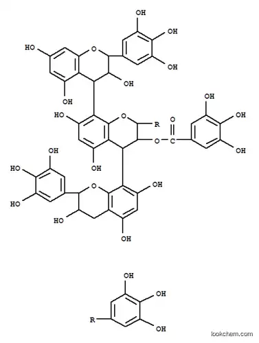 Molecular Structure of 163565-70-6 (Benzoic acid,3,4,5-trihydroxy-,(2R,2'R,2''R,3R,3'R,3''R,4R,4'S)-3,3',3'',4,4',4''-hexahydro-3,3'',5,5',5'',7,7',7''-octahydroxy-2,2',2''-tris(3,4,5-trihydroxyphenyl)[4,8':4',8''-ter-2H-1-benzopyran]-3'-ylester (9CI))