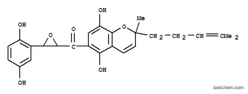 Molecular Structure of 163565-77-3 (Methanone,[5,8-dihydroxy-2-methyl-2-(4-methyl-3-pentenyl)-2H-1-benzopyran-6-yl][3-(2,5-dihydroxyphenyl)oxiranyl]-(9CI))