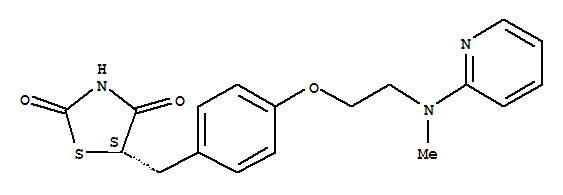 Molecular Structure of 163860-15-9 (2,4-Thiazolidinedione,5-[[4-[2-(methyl-2-pyridinylamino)ethoxy]phenyl]methyl]-, (5S)-)