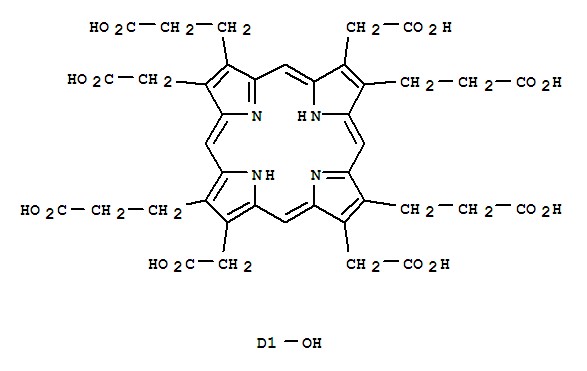21H,23H-Porphine-2,7,12,18-tetrapropanoicacid, 3(8-,13 or 17)-(carboxyhydroxymethyl)-8,13,17(3,13,17-,3,8,17 or3,8,13)-tris(carboxymethyl)-