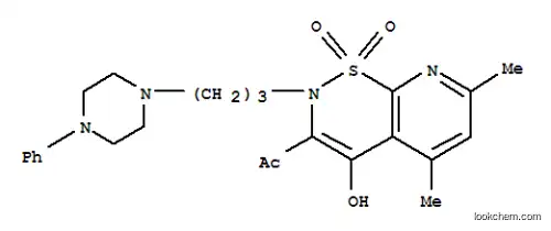 Ethanone, 1-(5,7-dimethyl-4-hydroxy-2-(3-(4-phenyl-1-piperazinyl)propyl)-2H-pyrido(3,2-e)(1,2)thiazin-3-yl)-, S,S-dioxide