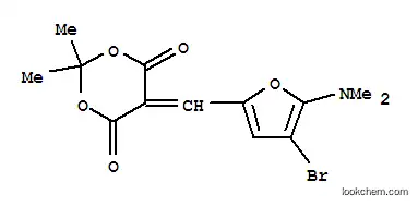 Molecular Structure of 164399-41-1 (1,3-Dioxane-4,6-dione,  5-[[4-bromo-5-(dimethylamino)-2-furanyl]methylene]-2,2-dimethyl-)