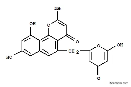 Molecular Structure of 164411-27-2 (4H-Naphtho[1,2-b]pyran-4-one,8,10-dihydroxy-5-[(6-hydroxy-4-oxo-4H-pyran-2-yl)methyl]-2-methyl-)