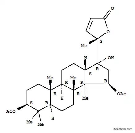 Molecular Structure of 164991-76-8 (18-Norchol-22-en-24-oicacid, 3,15-bis(acetyloxy)-17,20-dihydroxy-4,4,8,14-tetramethyl-, g-lactone, (3b,5a,15b)- (9CI))