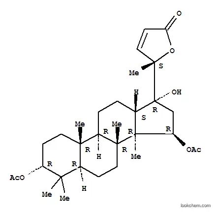 Molecular Structure of 164991-77-9 (18-Norchol-22-en-24-oicacid, 3,15-bis(acetyloxy)-17,20-dihydroxy-4,4,8,14-tetramethyl-, g-lactone, (3a,5a,15b)- (9CI))