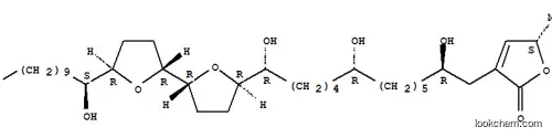 Molecular Structure of 164991-79-1 (2(5H)-Furanone,5-methyl-3-[(2R,8R,13R)-2,8,13-trihydroxy-13-[(2R,2'R,5R,5'R)-octahydro-5'-[(1S)-1-hydroxyundecyl][2,2'-bifuran]-5-yl]tridecyl]-,(5S)-)