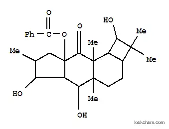 Molecular Structure of 164991-83-7 (9H-Cyclobuta[a]cyclopenta[g]naphthalen-9-one,8a-(benzoyloxy)tetradecahydro-1,5,6-trihydroxy-2,2,4a,7,9a-pentamethyl-,(1R,2aS,4aR,5R,5aR,6S,7S,8aR,9aS,9bR)- (9CI))