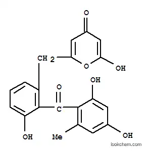 4H-Pyran-4-one,2-[[2-(2,4-dihydroxy-6-methylbenzoyl)-3-hydroxyphenyl]methyl]-6-hydroxy-