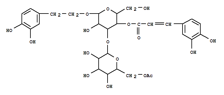 b-D-Glucopyranoside,2-(3,4-dihydroxyphenyl)ethyl 3-O-(6-O-acetyl-b-D-glucopyranosyl)-,4-[(2E)-3-(3,4-dihydroxyphenyl)-2-propenoate]