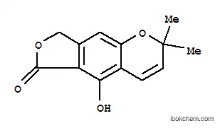 Molecular Structure of 165467-63-0 (6H-Furo[3,4-g]-1-benzopyran-6-one,2,8-dihydro-5-hydroxy-2,2-dimethyl-)