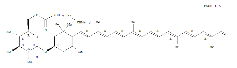 Molecular Structure of 165525-69-9 (b-D-Glucopyranoside,(3R,3'R)-3'-hydroxy-b,b-caroten-3-yl,6-(13-methyl-1-oxotetradecyl) ester)