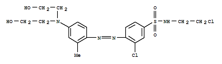 Benzenesulfonamide,4-[2-[4-[bis(2-hydroxyethyl)amino]-2-methylphenyl]diazenyl]-3-chloro-N-(2-chloroethyl)-