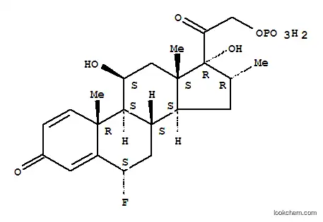 Molecular Structure of 16562-18-8 ((6alpha,11beta,16alpha)-6-fluoro-11,17-dihydroxy-16-methyl-3,20-dioxopregna-1,4-dien-21-yl dihydrogen phosphate)