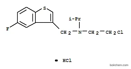 Molecular Structure of 16584-18-2 (N-(2-chloroethyl)-N-[(5-fluoro-1-benzothiophen-3-yl)methyl]propan-2-amine hydrochloride (1:1))