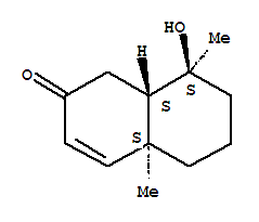 Molecular Structure of 166197-28-0 (2(1H)-Naphthalenone,4a,5,6,7,8,8a-hexahydro-8-hydroxy-4a,8-dimethyl-, (4aS,8S,8aS)-)