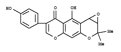 Molecular Structure of 166197-33-7 (2H,8H-Oxireno[c]pyrano[3,2-g][1]benzopyran-8-one,1a,9b-dihydro-9-hydroxy-7-(4-hydroxyphenyl)-2,2-dimethyl- (9CI))
