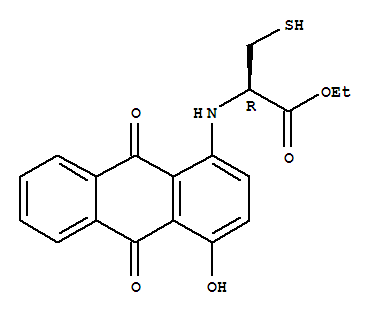 Molecular Structure of 166197-83-7 (L-Cysteine,N-(9,10-dihydro-4-hydroxy-9,10-dioxo-1-anthracenyl)-, ethyl ester)
