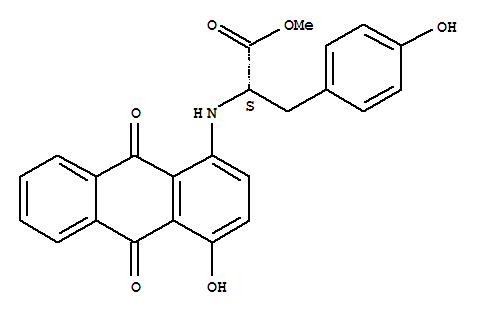 Molecular Structure of 166197-86-0 (L-Tyrosine,N-(9,10-dihydro-4-hydroxy-9,10-dioxo-1-anthracenyl)-, methyl ester)