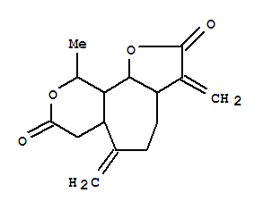 Molecular Structure of 166334-54-9 (Furo[3',2':6,7]cyclohepta[1,2-c]pyran-2,8(3H,4H)-dione,octahydro-10-methyl-3,6-bis(methylene)-, (3aS,6aR,10R,10aR,10bS)- (9CI))