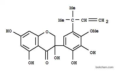 Molecular Structure of 166334-56-1 (4H-1-Benzopyran-4-one,3-[5-(1,1-dimethyl-2-propen-1-yl)-2,3-dihydroxy-4-methoxyphenyl]-2,3-dihydro-3,5,7-trihydroxy-)