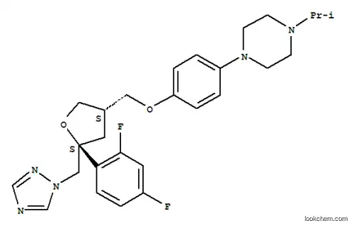 Molecular Structure of 166371-86-4 (L-threo-Pentitol,2,5-anhydro-1,3,4-trideoxy-2-C-(2,4-difluorophenyl)-4-[[4-[4-(1-methylethyl)-1-piperazinyl]phenoxy]methyl]-1-(1H-1,2,4-triazol-1-yl)-)