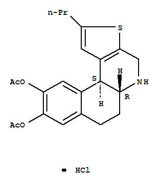 Benzo[f]thieno[2,3-c]quinoline-9,10-diol,4,5,5a,6,7,11b-hexahydro-2-propyl-, 9,10-diacetate, hydrochloride (1:1),(5aR,11bS)-                                                                            